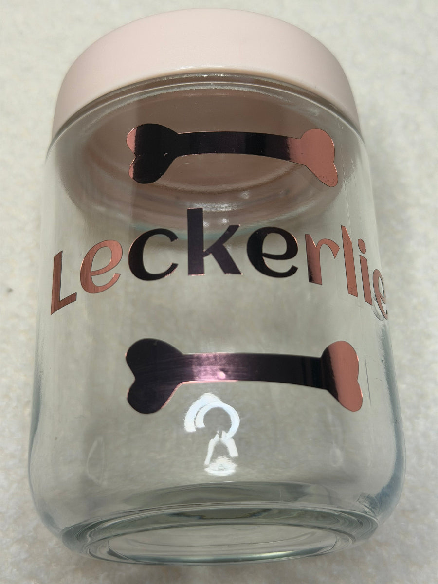 Personalisierte Hunde-Aufkleber für Napf / Leckerli Glas