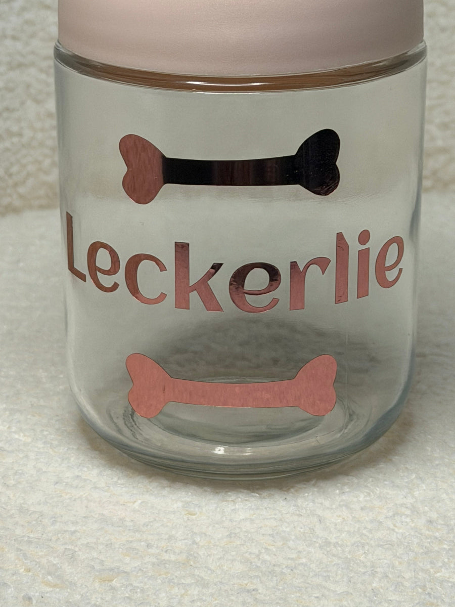 Personalisierte Hunde-Aufkleber für Napf / Leckerli Glas