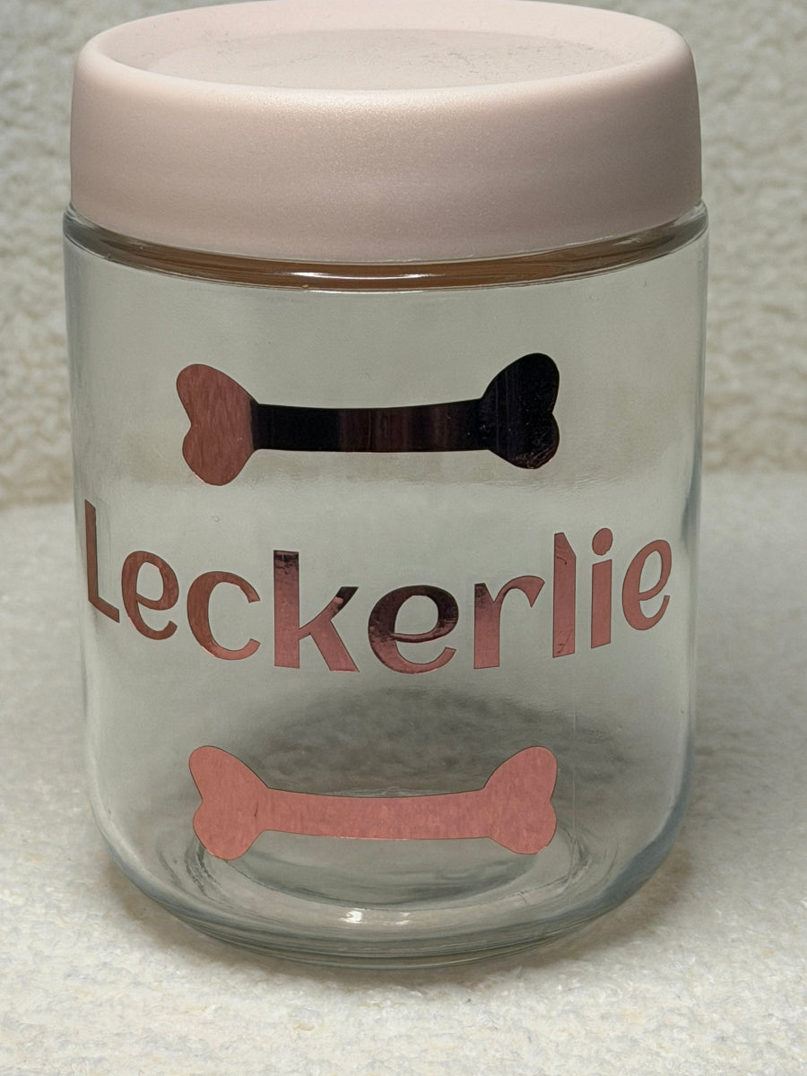 Personalisierte Hunde-Aufkleber für Napf / Leckerli Glas