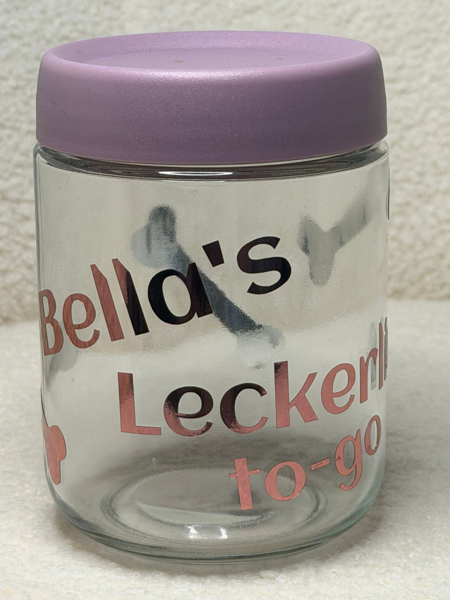 Personalisierte Hunde-Aufkleber für Napf / Leckerli Glas